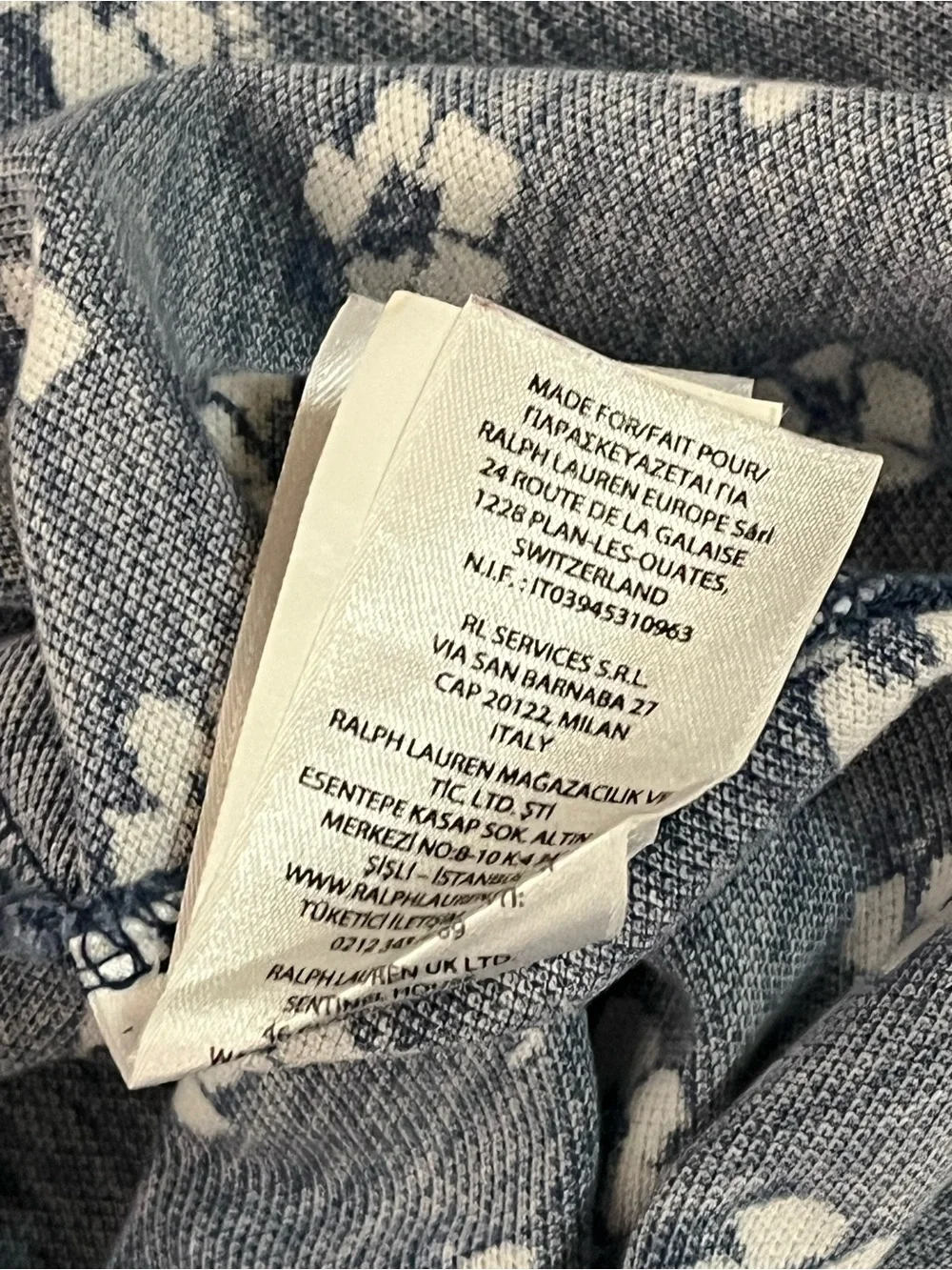 Polo Ralph Lauren 2XB Navy Polo with White Floral Print Faded See All Pics